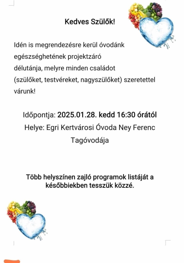 Egészséghét projektzáró délután